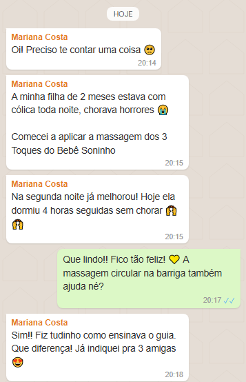 Mariana conta que filha com cólica dormiu 4 horas seguidas na 2ª noite